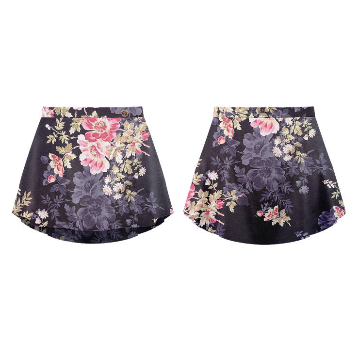 PATTERNED SKIRT NOIR ROSE