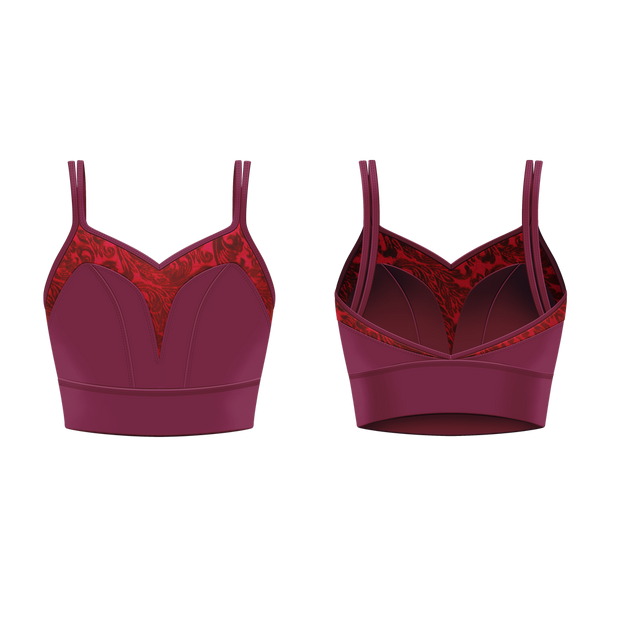 VALENTINA CROP TOP CLARET - DANSE DE PARIS